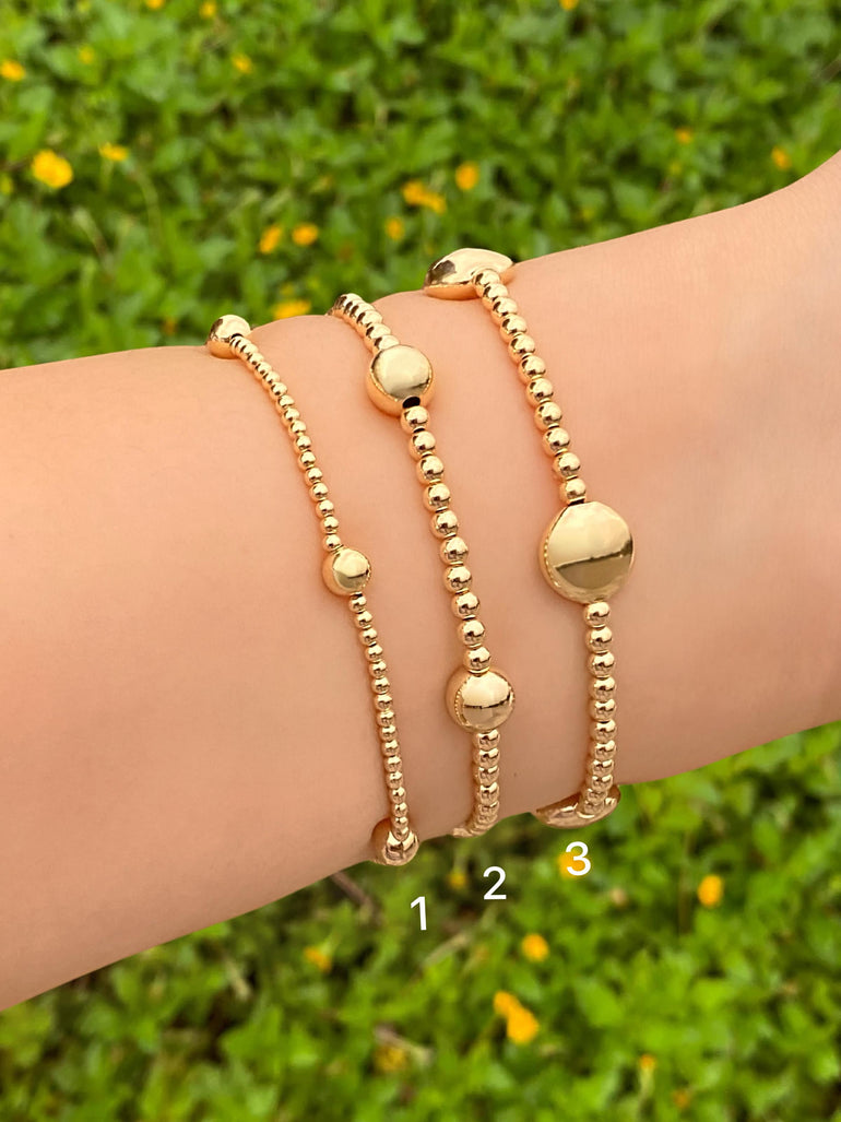 Pulsera Bolitas Gold Filled Pequeñas y Grandes