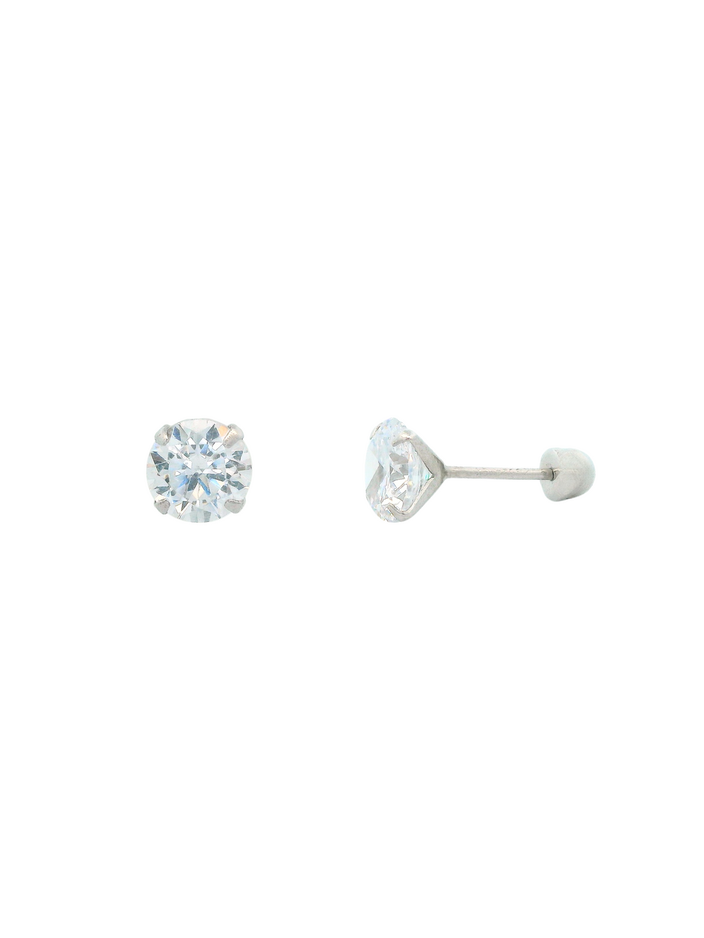 Broquel Zirconia Oro Blanco 14k