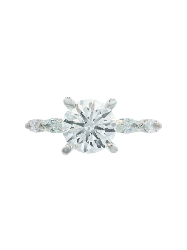 Anillo de Compromiso Round Pavé 1.37 Ct Diamantes Lab Grown