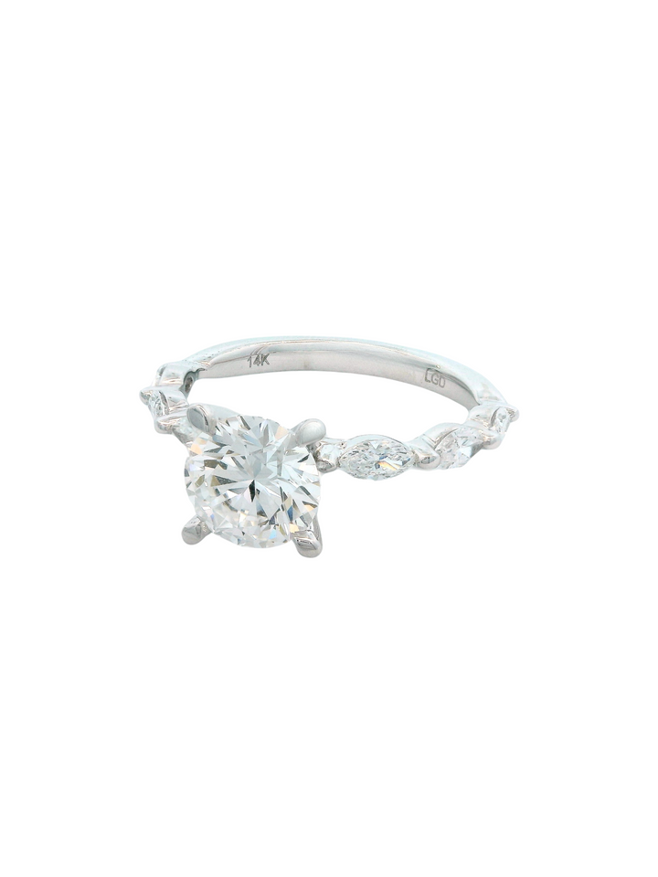 Anillo de Compromiso Round Pavé 1.37 Ct Diamantes Lab Grown
