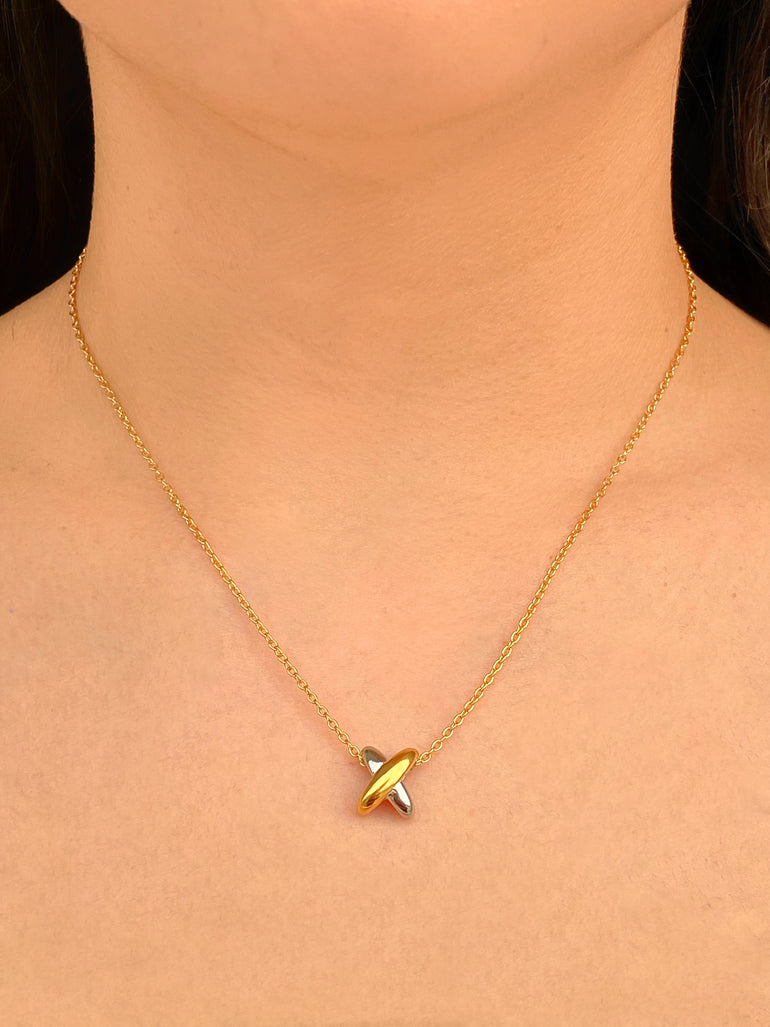 Collar Con Dije X Cruz Combinado