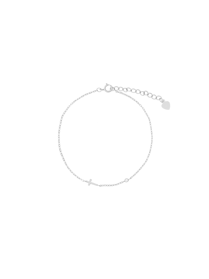 Pulsera Con Mini Cruz y Zirconia