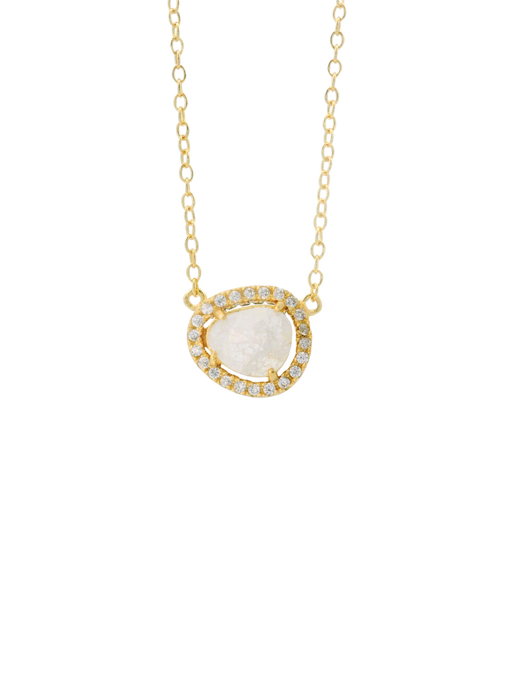 Collar Con Dije Cuarzo Con Zirconias