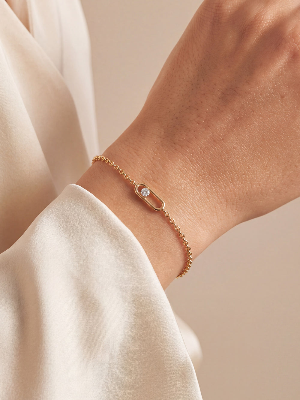 Pulsera Eslabones Dije Rectangular Con Zirconia