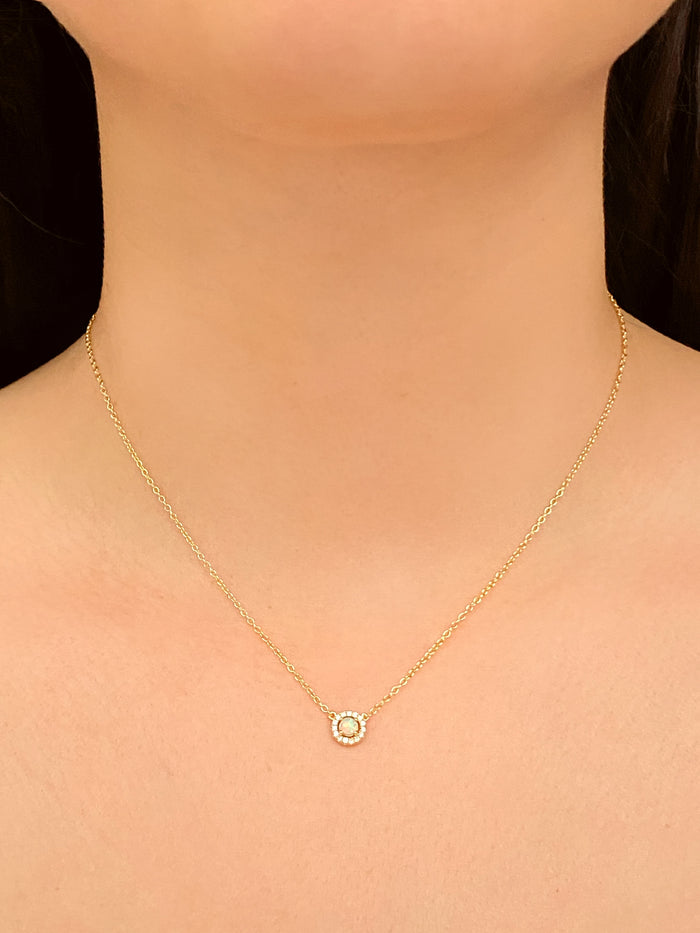 Collar Opalo Con Zirconias