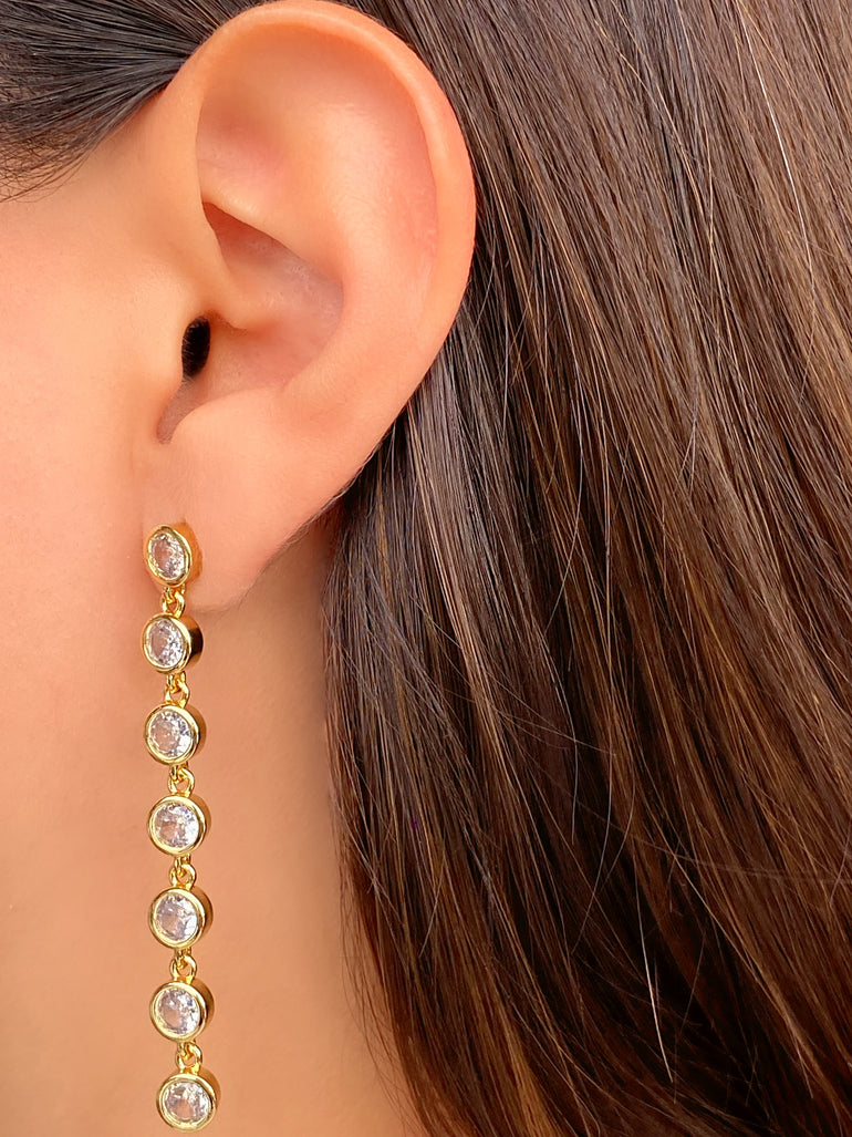 Par Arete Tira Zirconias Redondas