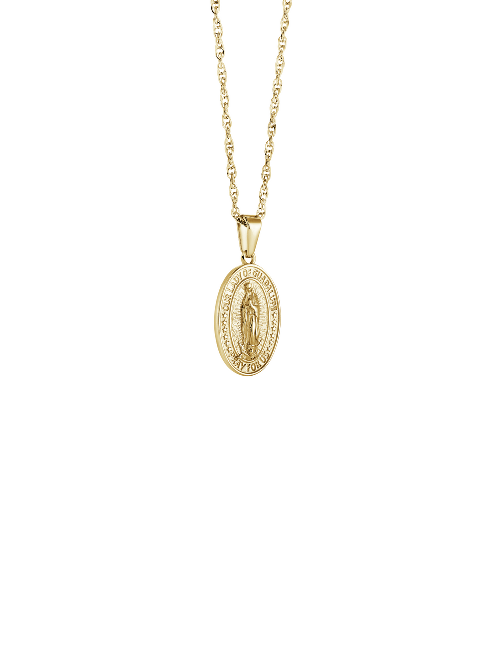 Collar Con Medalla Ovalada Virgen
