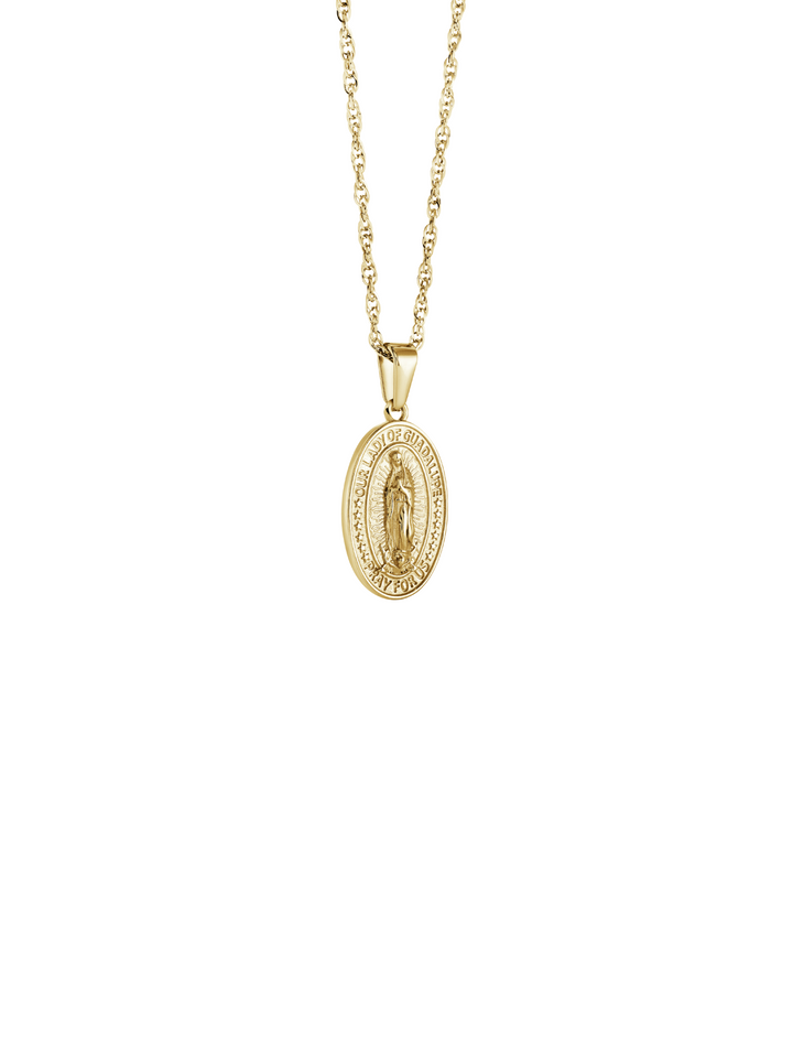 Collar Con Medalla Ovalada Virgen