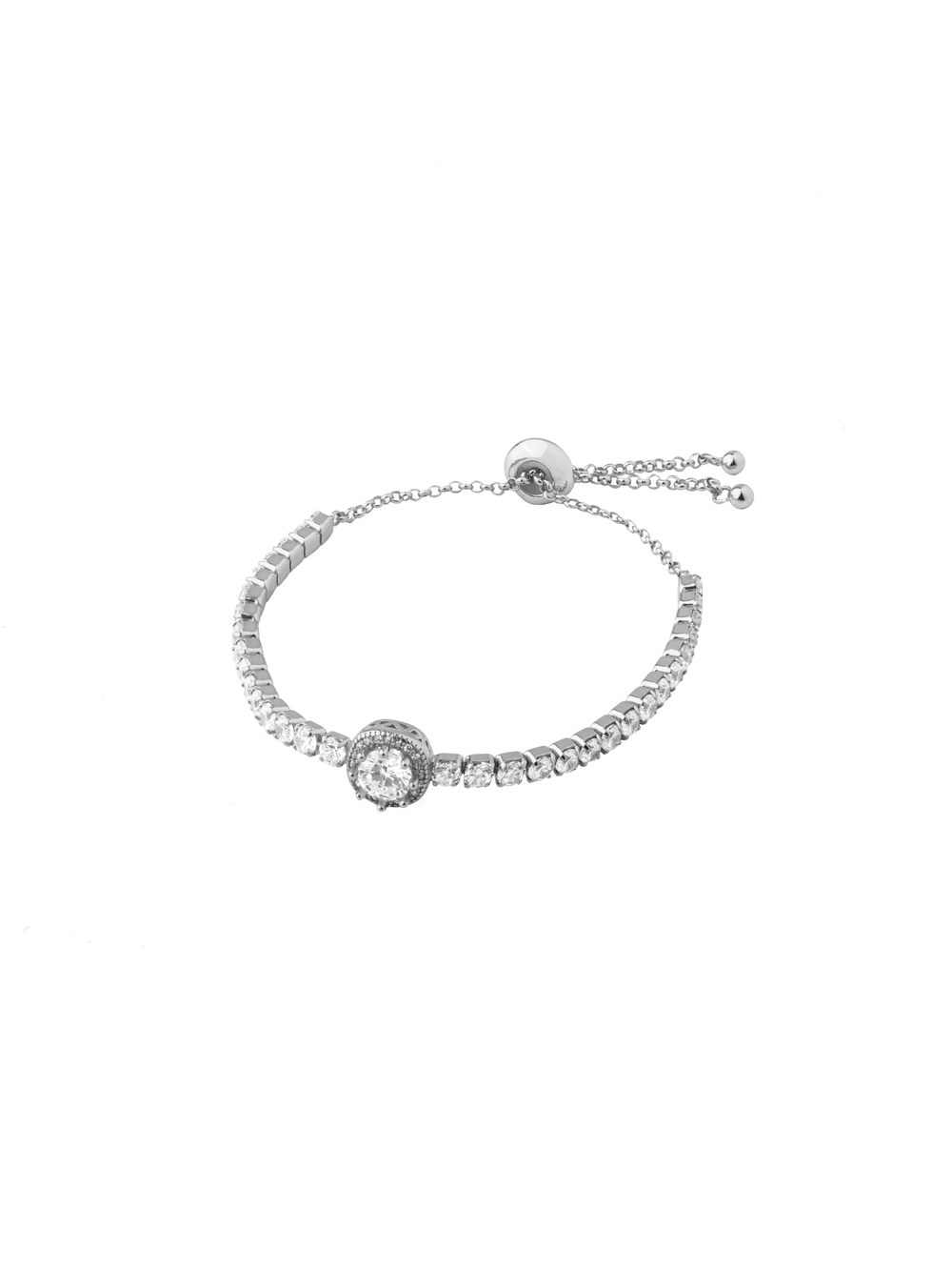 Pulsera Ajustable Con Zirconia Redonda