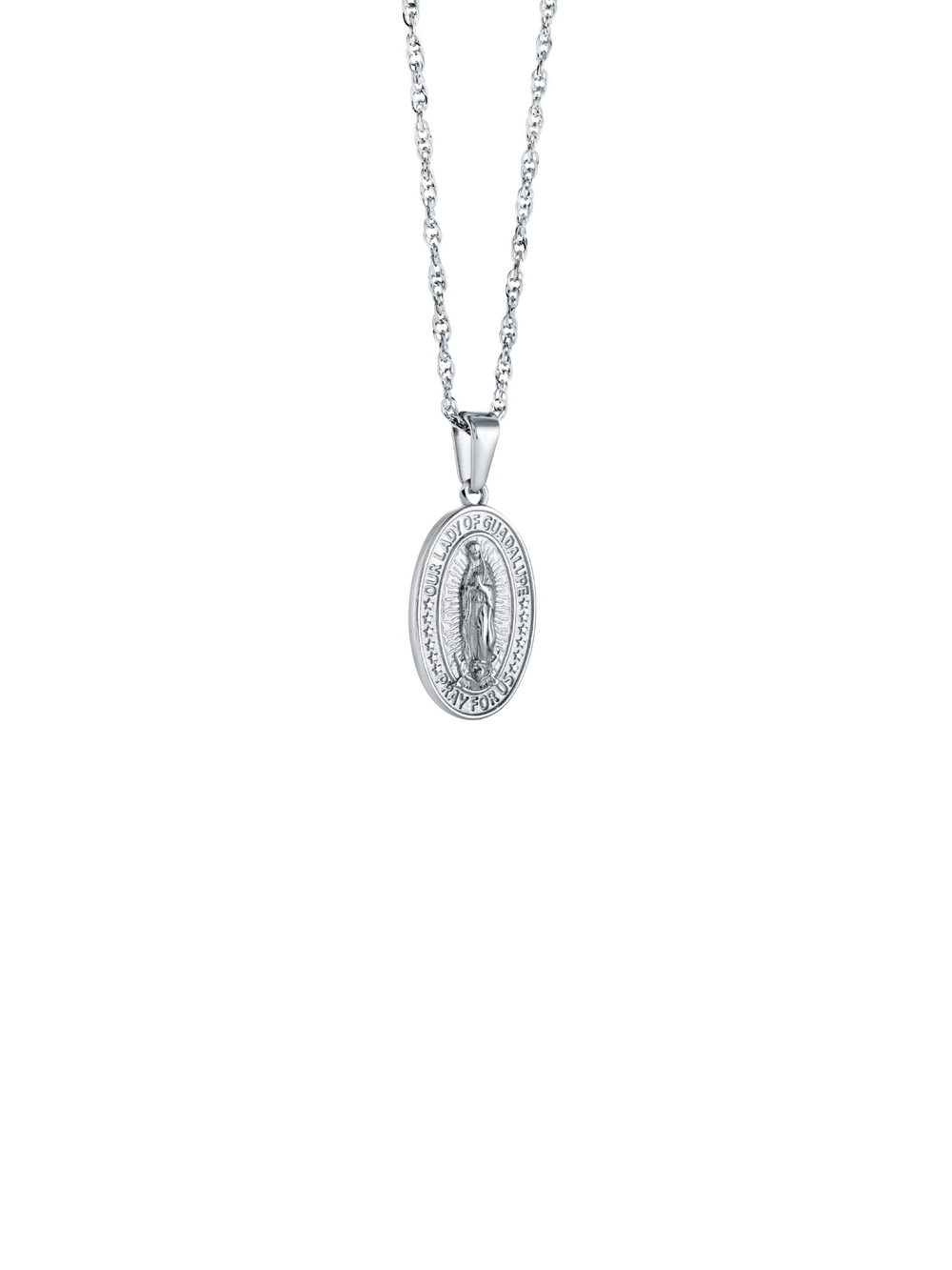 Collar Con Medalla Ovalada Virgen