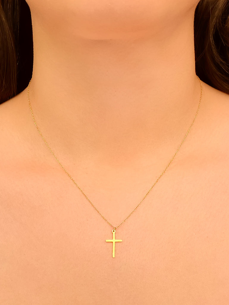 Collar Con Cruz Lisa
