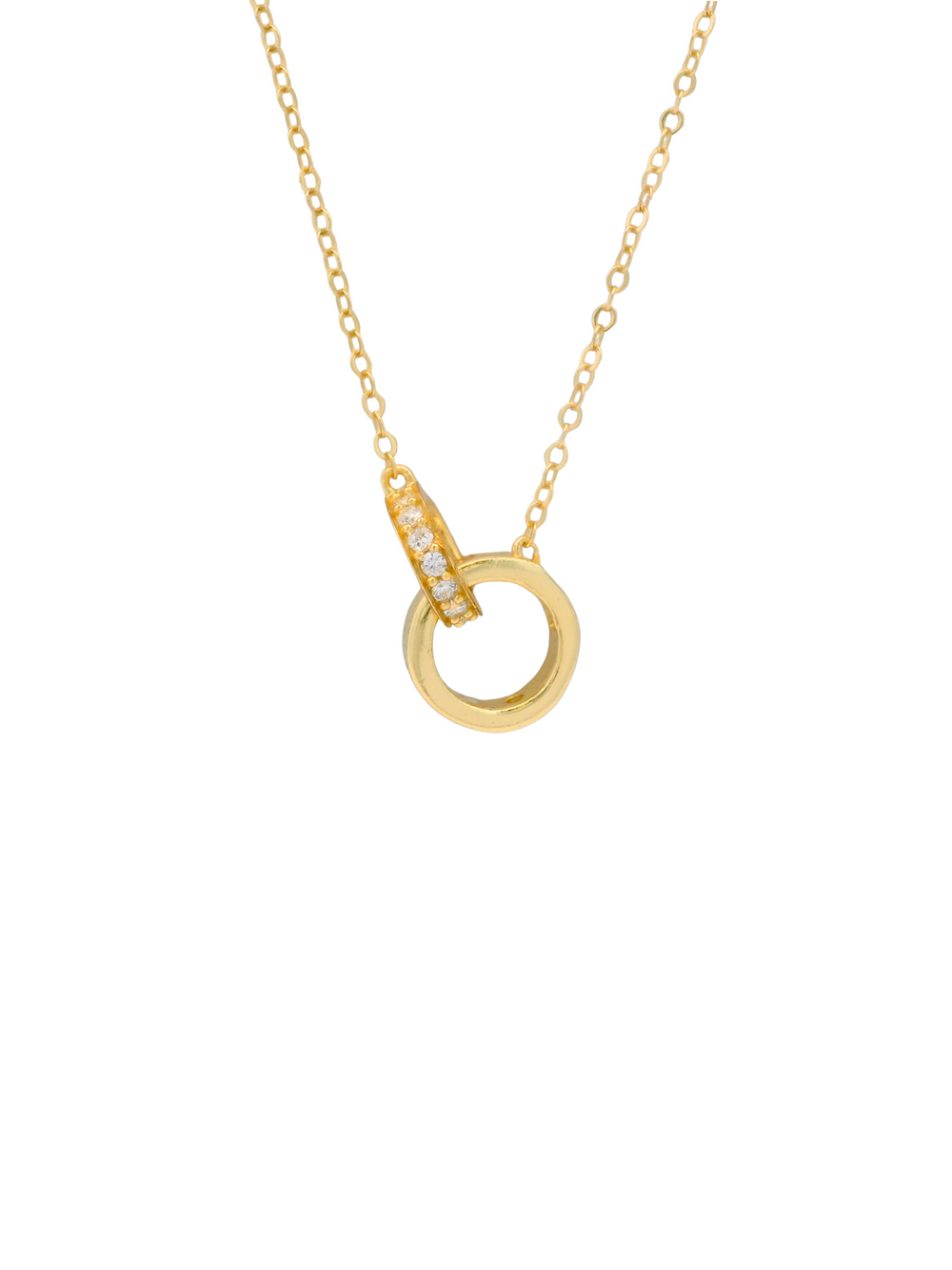 Collar Dos Circulos Zirconia Enlazados