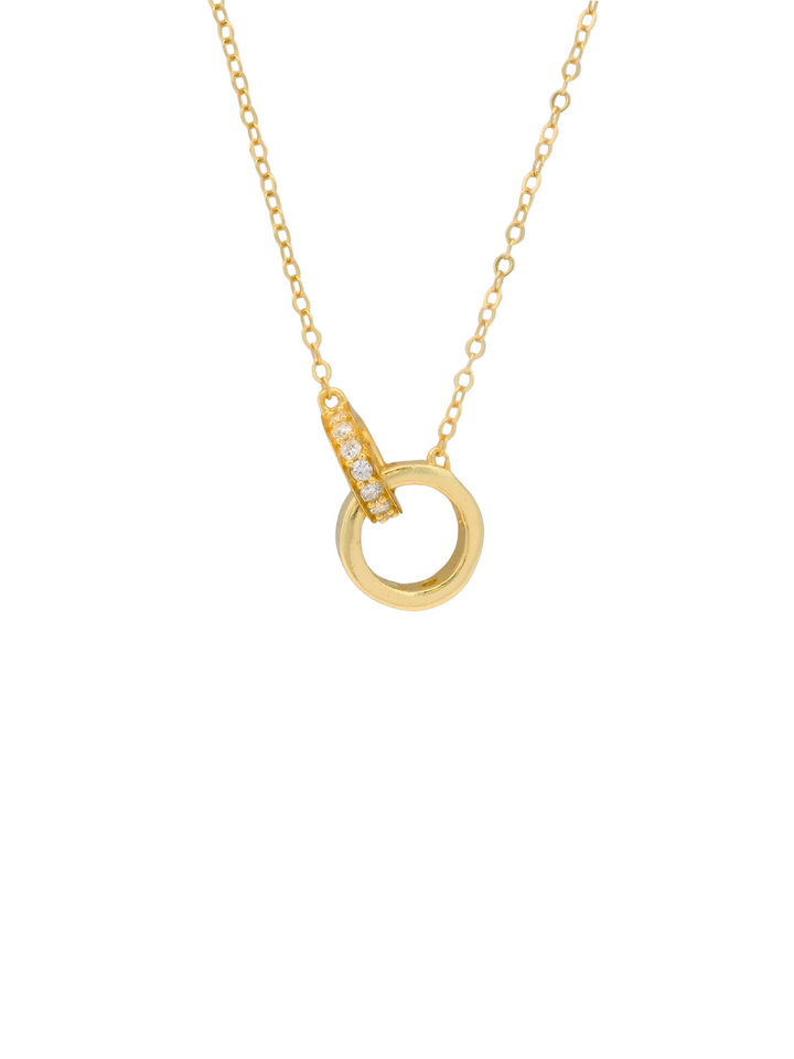 Collar Dos Circulos Zirconia Enlazados