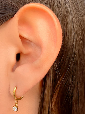 Par Arracada Con Zirconia Colgante