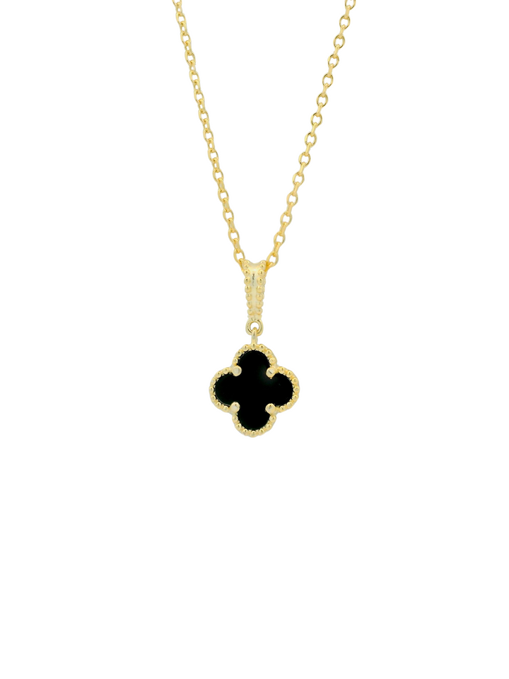 Collar Con Dije Trebol Onix