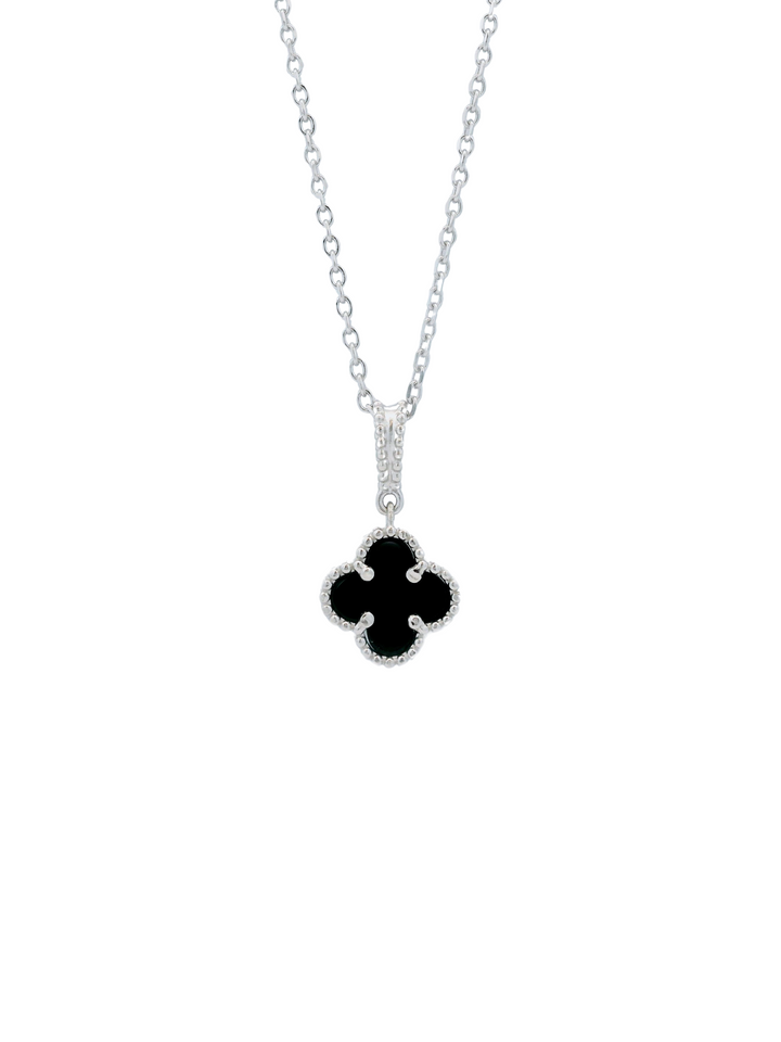 Collar Con Dije Trebol Onix