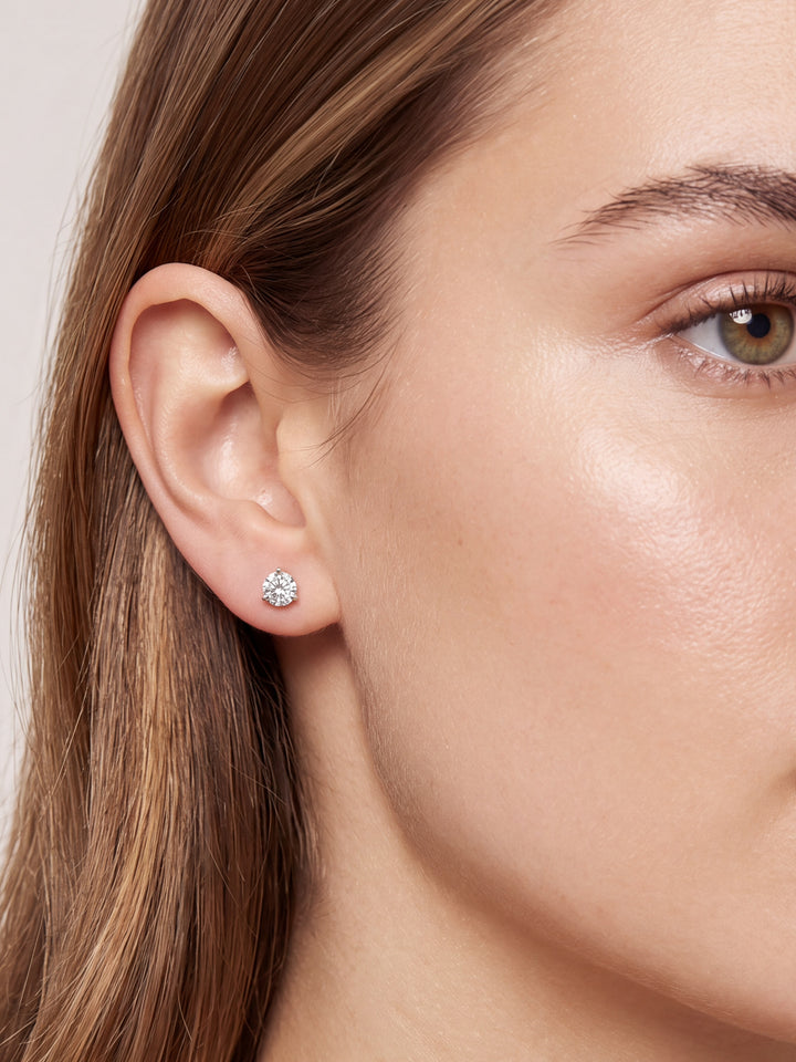 Par Arete Diamantes Lab-Grown Solitario Corte Redondo 1.5 Ct
