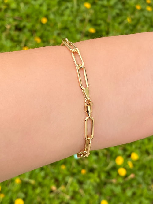 Pulsera Eslabones 4 mm Oro 14k