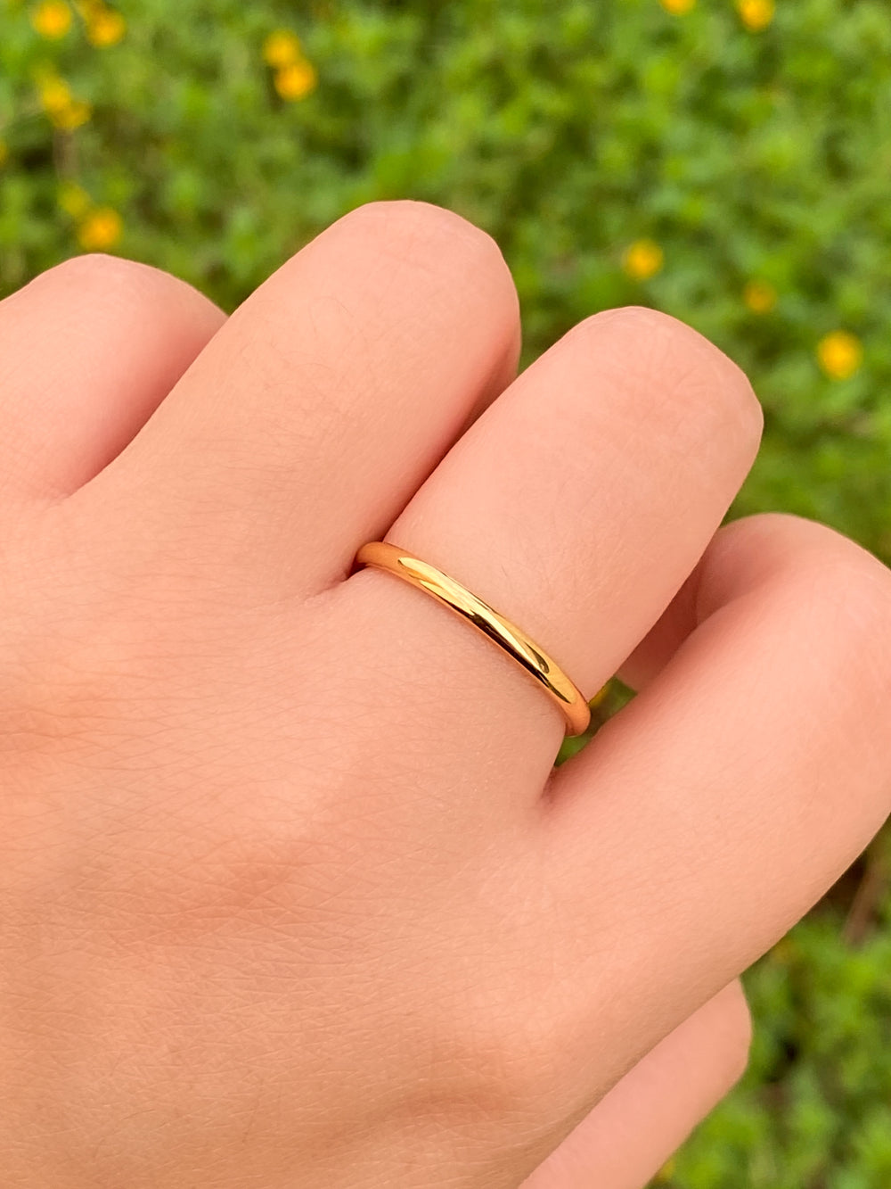 Anillo Dorado Delgado 2 mm