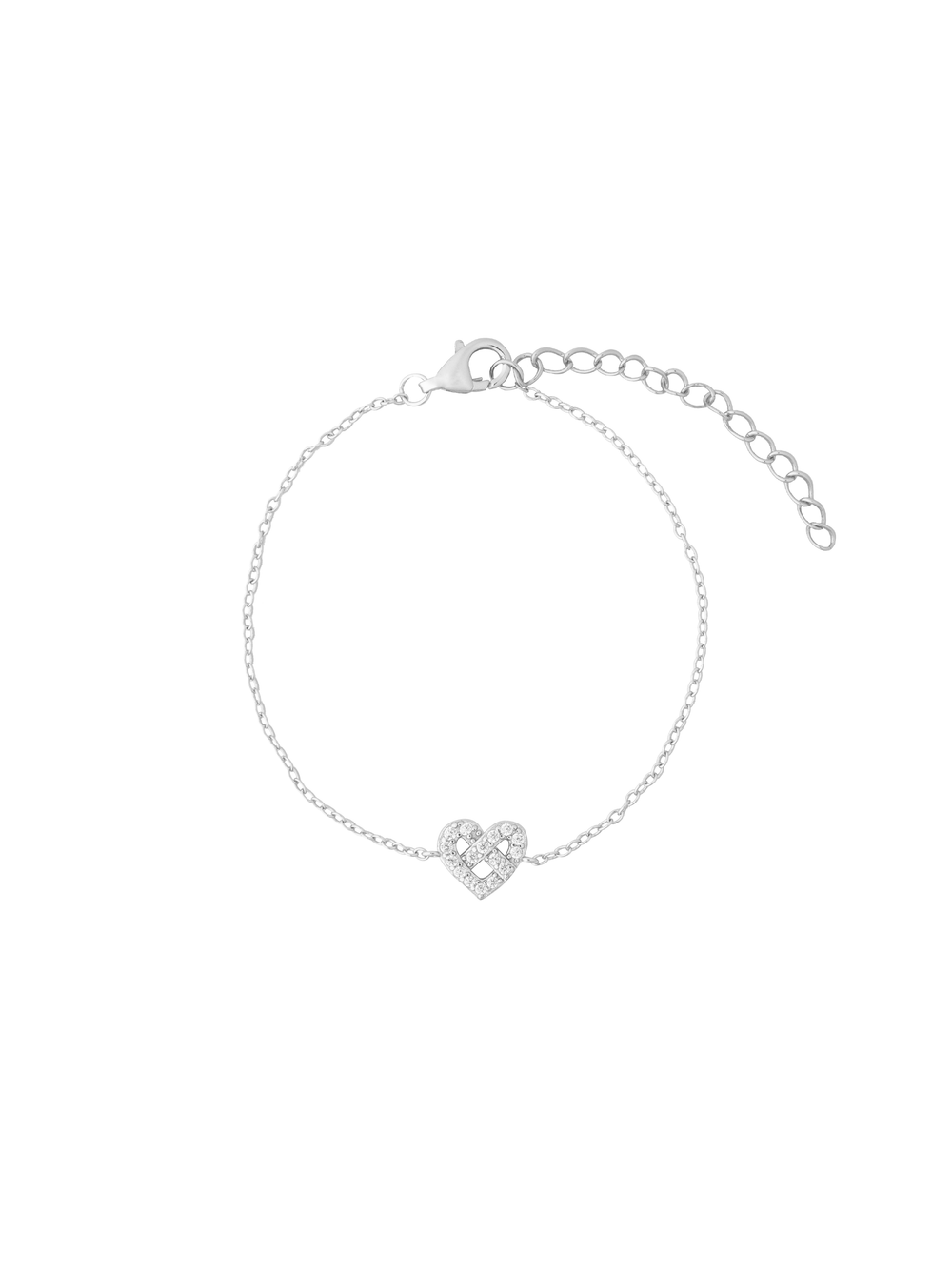 Pulsera Corazon Entrelazado Zirconias