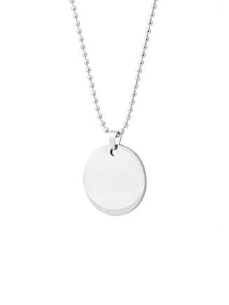 Collar Bolitas Con Dije Circulo Liso