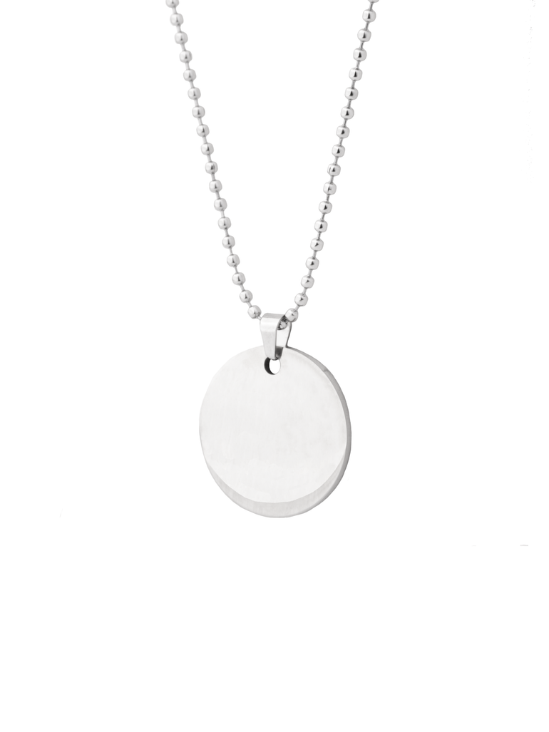 Collar Bolitas Con Dije Circulo Liso