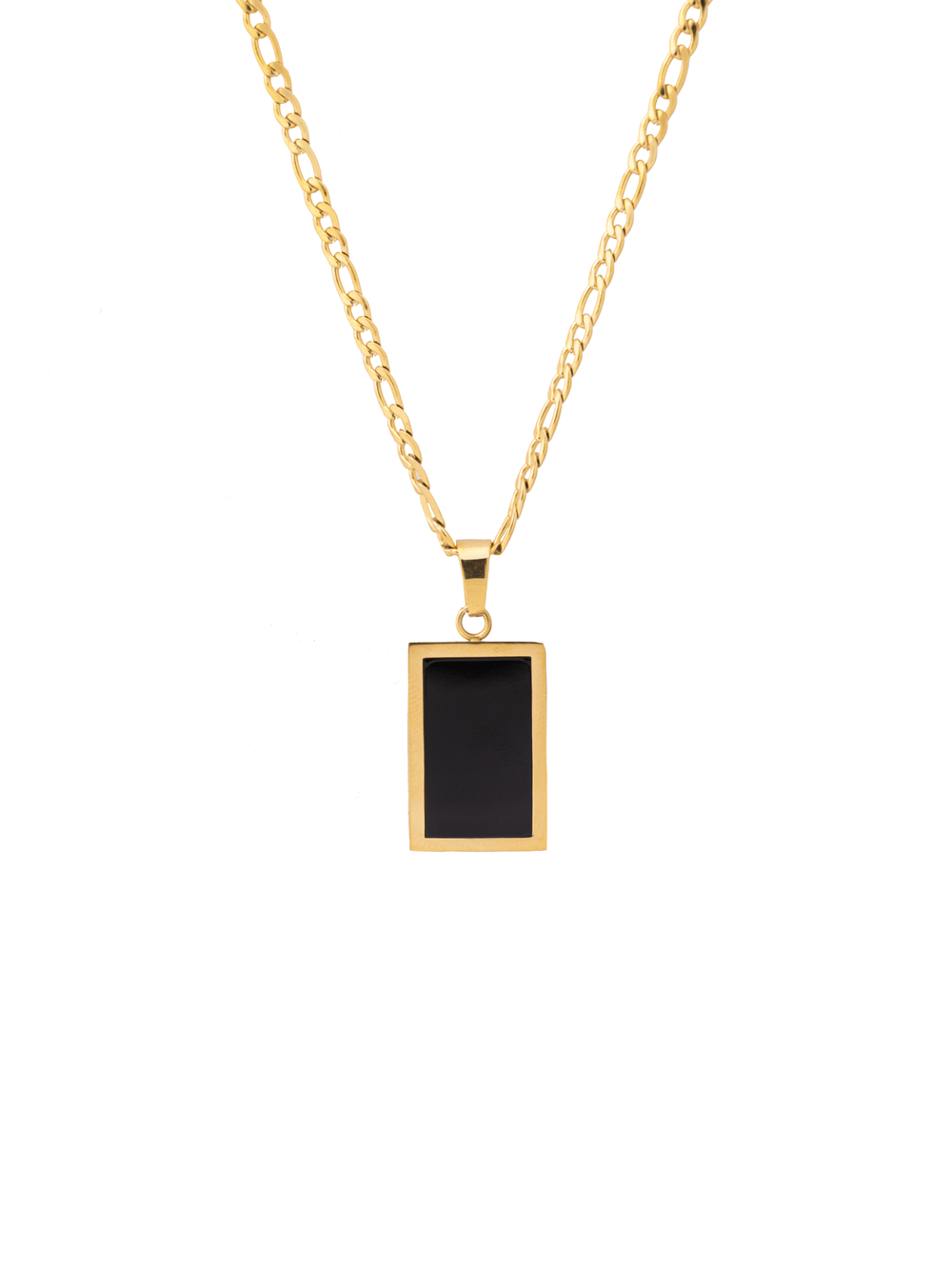 Collar Figaro Dije Rectangular