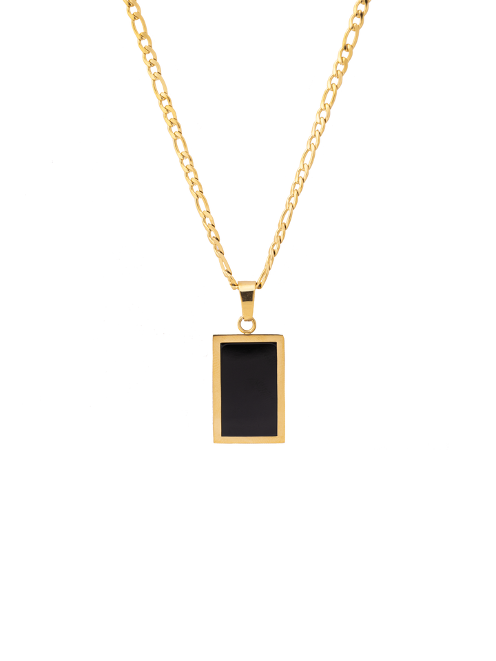 Collar Figaro Dije Rectangular