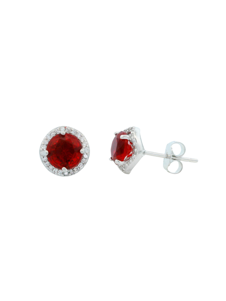 Par Arete Circular Plateado Ondulado Con Zirconias