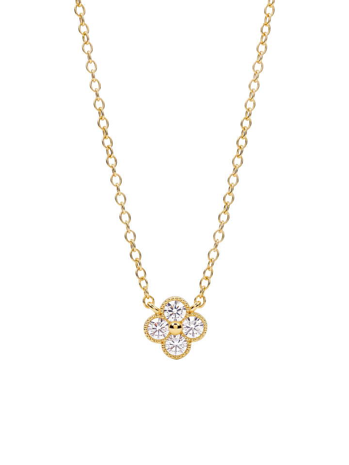 Collar Con Mini Trebol Zirconias