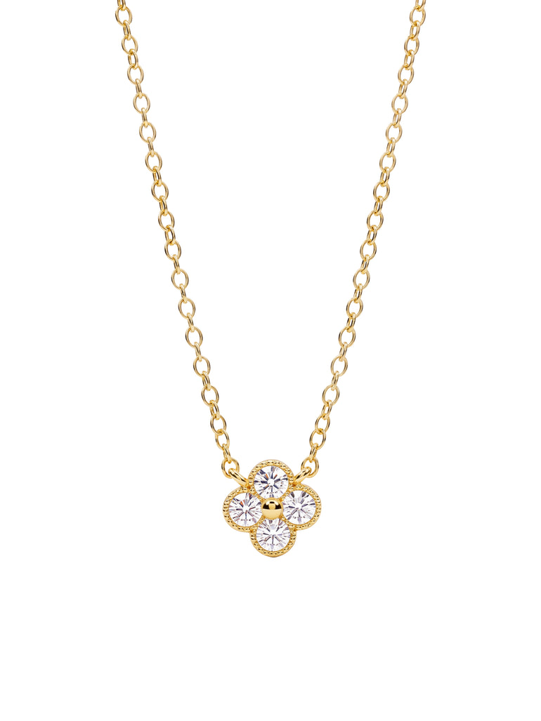 Collar Con Mini Trebol Zirconias