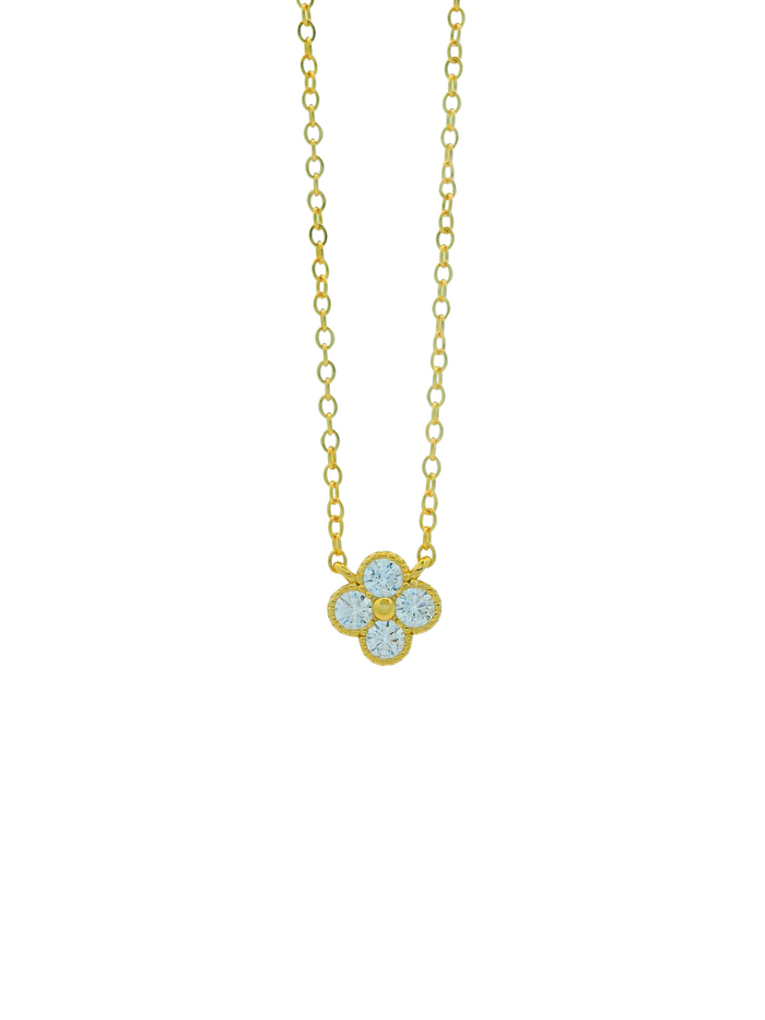 Collar Con Mini Trebol Zirconias