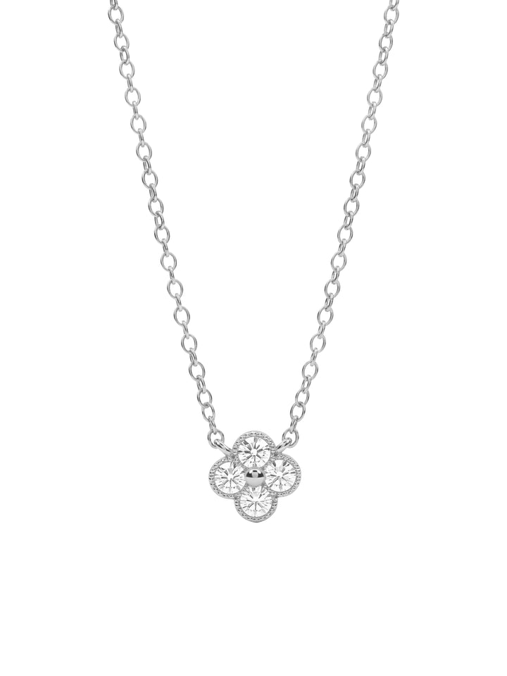 Collar Con Mini Trebol Zirconias