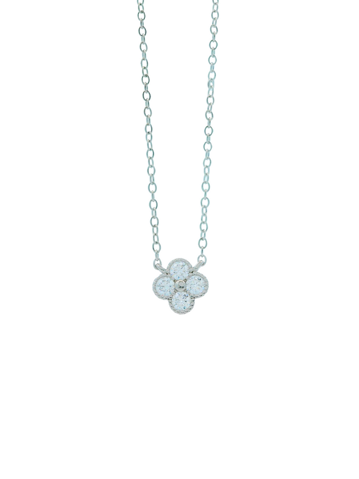 Collar Con Mini Trebol Zirconias