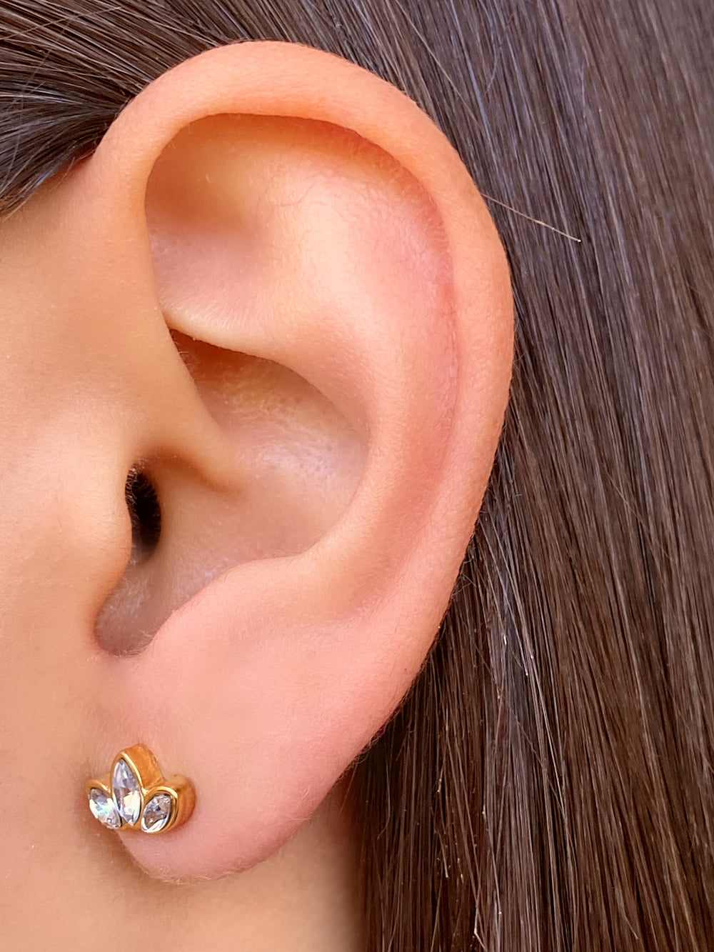 Par Arete Mini 3 Petalos