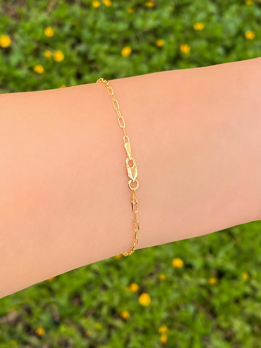 Pulsera Con Mini Eslabones 4 mm Oro 14k