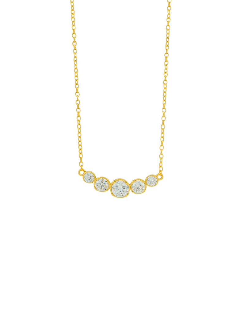 Collar Curva Cinco Zirconias