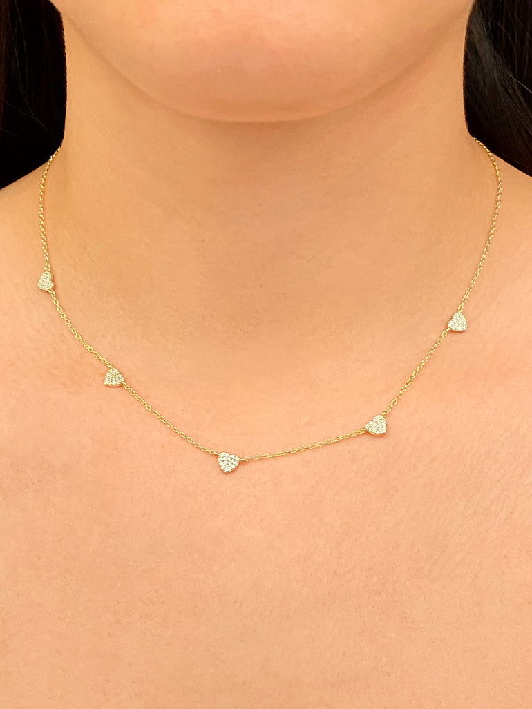 Collar Corazones Con Zirconias