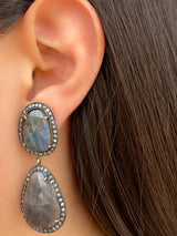 Par Arete Doble Piedra Labradorita