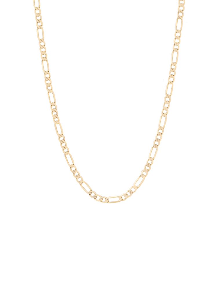 Cadena Eslabon Figaro Con Textura Oro 14k