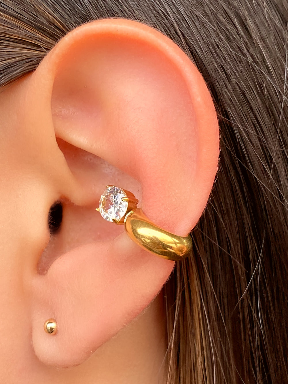 Ear Cuff Grueso Con Zirconia