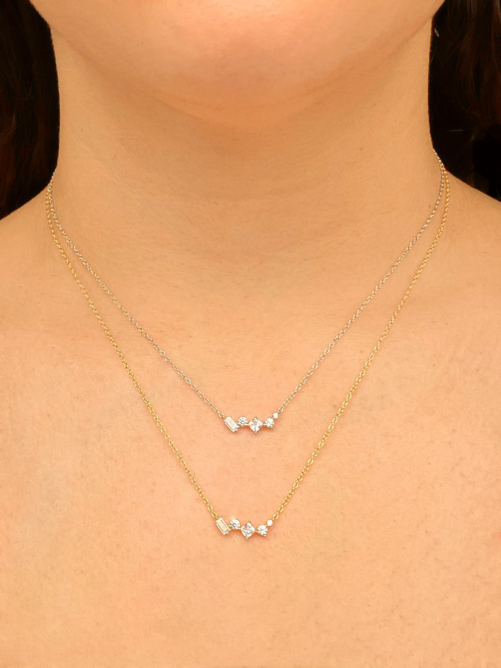 Collar Dije Linea De Zirconias ZigZag