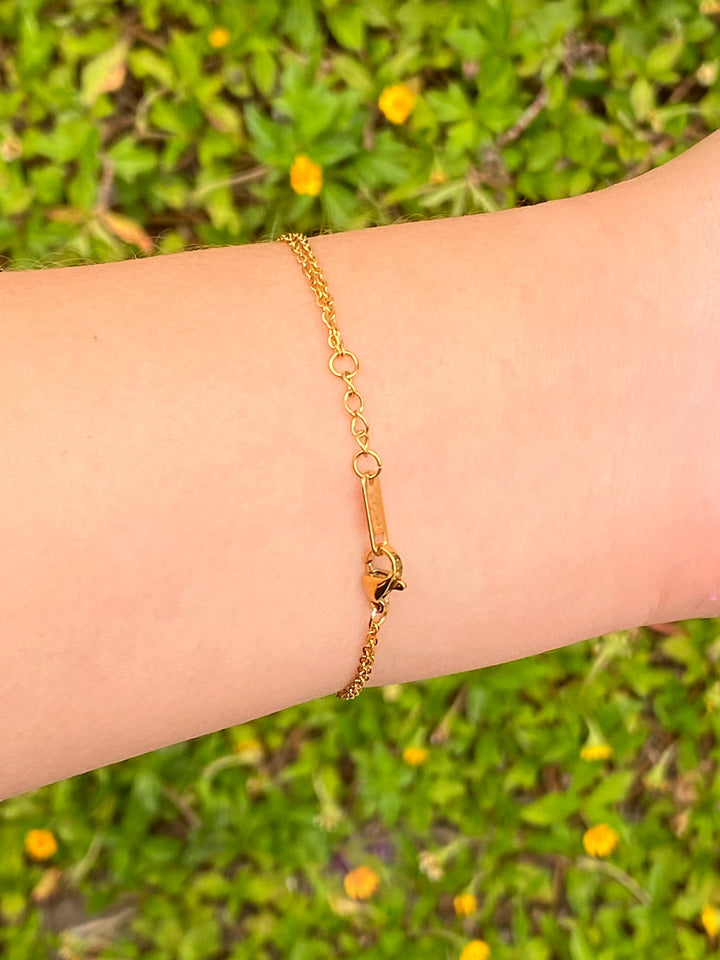 Pulsera Doble Con Zirconia Bisel