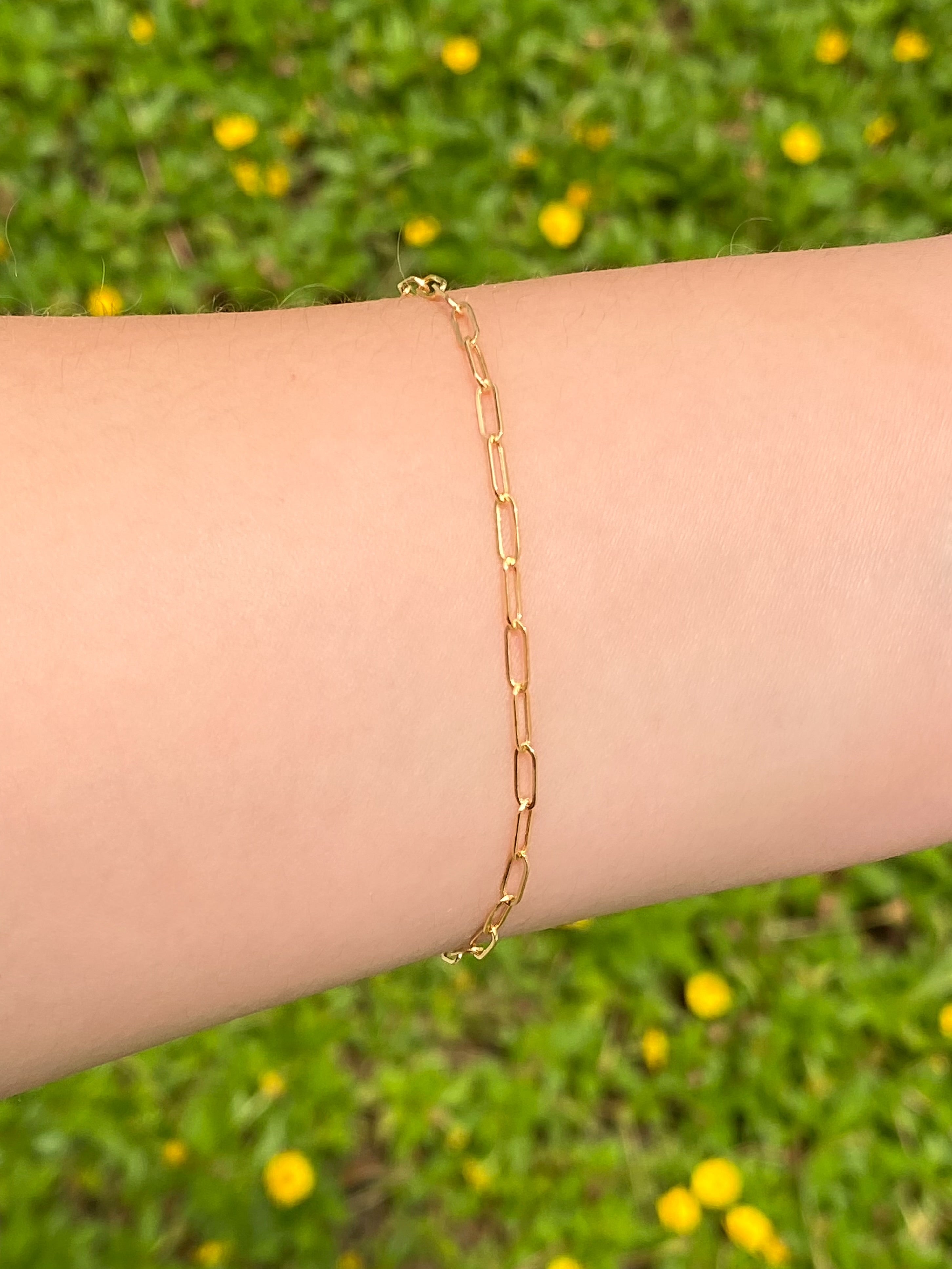 Pulsera Mini Eslabones 2 mm Oro 14k