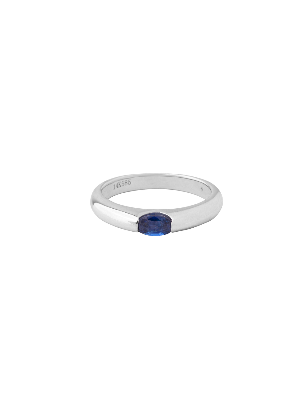 Anillo Grueso Corte Oval 0.31 Ct Zafiro Natural