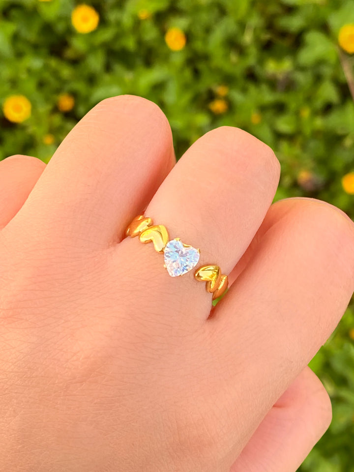 Anillo Corazones Con Zirconia
