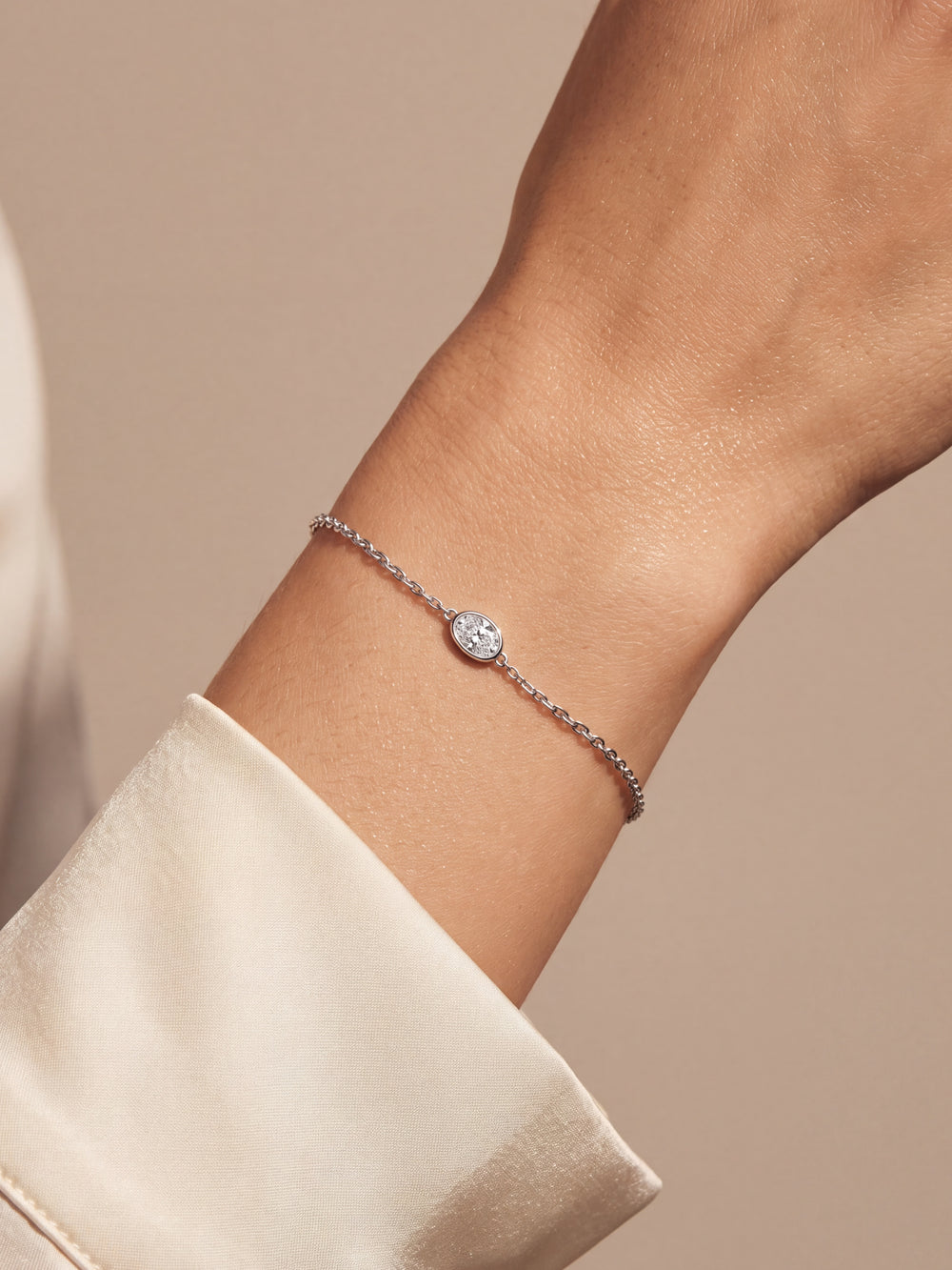 Pulsera Diamante Lab-Grown Solitario Corte Oval 0.7 Ct
