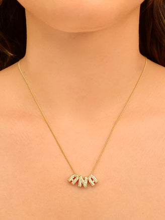 Personaliza Tu Collar Inicial Mini Bubble Dorado Zirconias