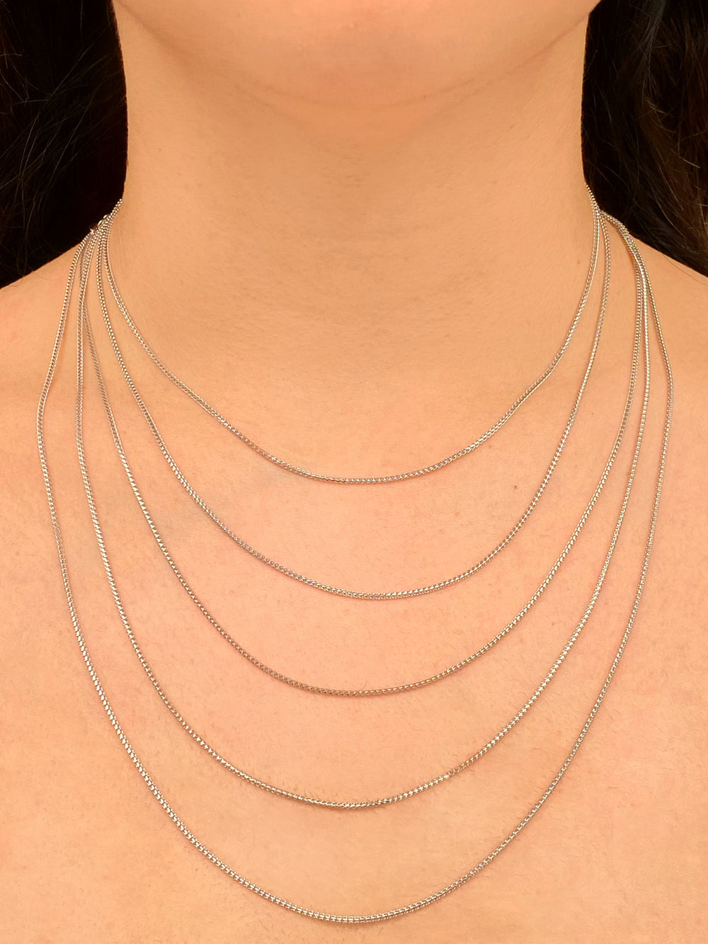 Cadena Delgada 1.2 mm Oro Blanco 14k