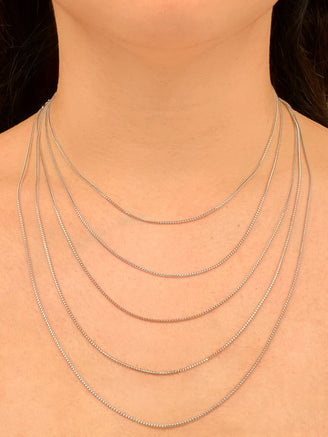 Cadena Delgada 1.2 mm Oro Blanco 14k